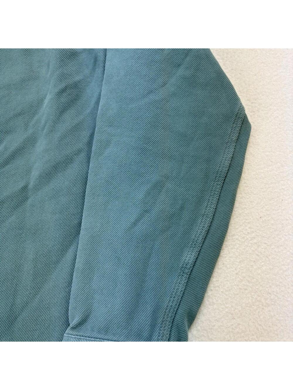 Outerknown Twill Flannel Rambler Shirt Organic Cotton Medium Turquoise Blue - Picture 6 of 8